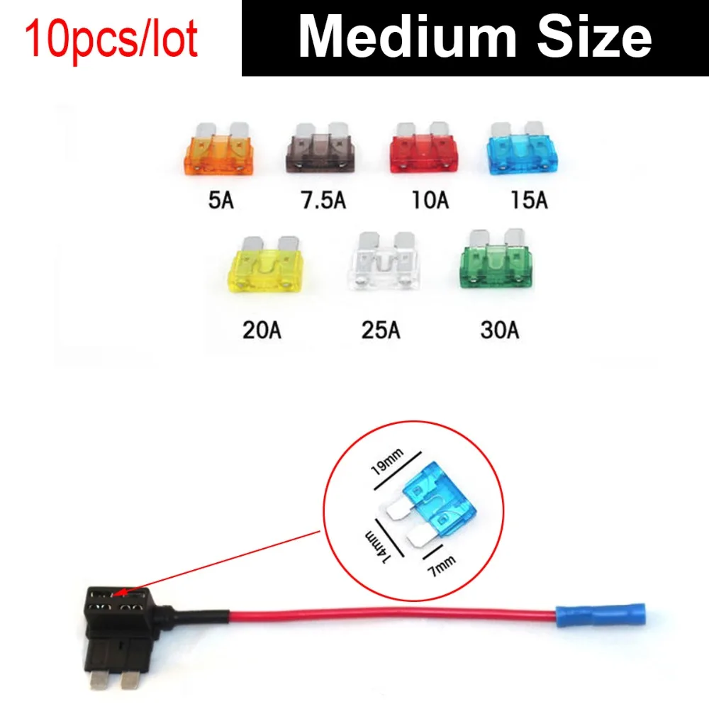 10 шт. адаптер предохранителя для автомобильного двигателя с низким профилем|fuse