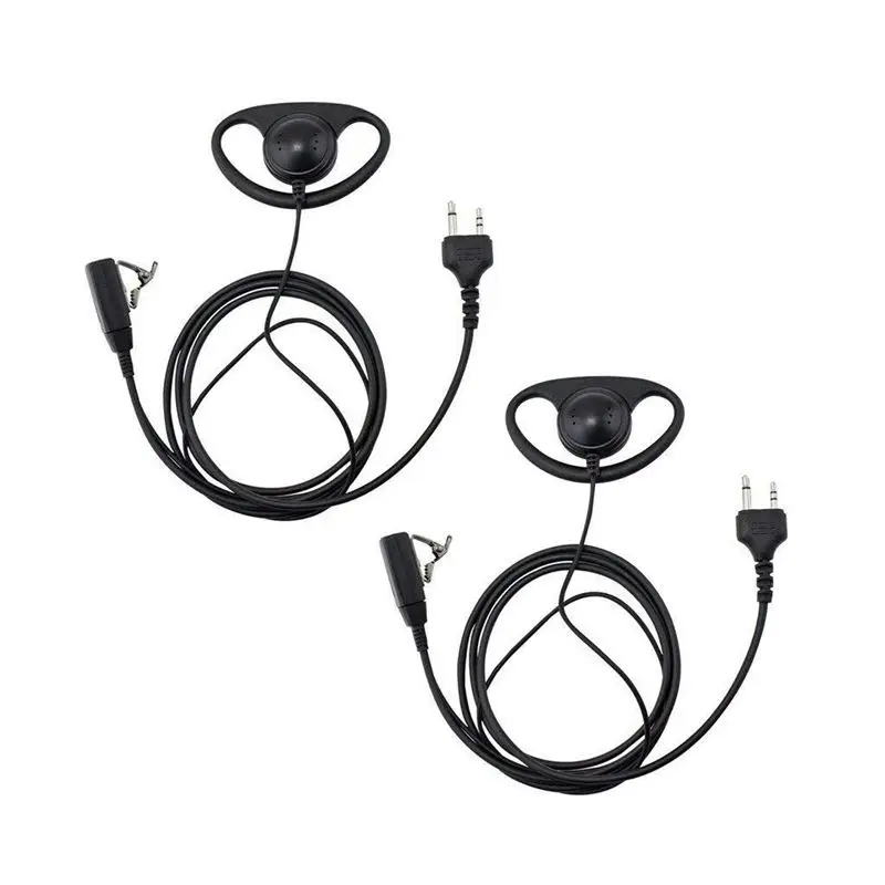 D форма ушной крючок наушник гарнитура с PTT и микрофоном для Midland Alan Dual pin 2 Way Радио