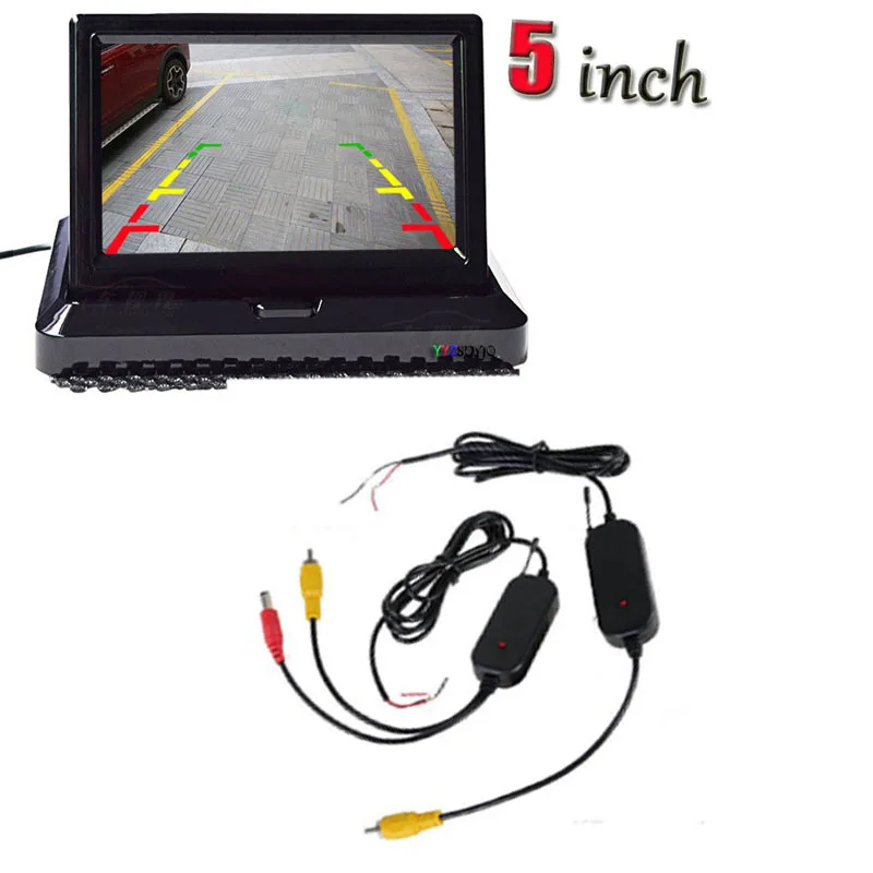 Newest Wireless 5 Inch TFT LCD Car Folding Monitor Screen For Reverse Camera Parking System assistance YYZSDYJQ |