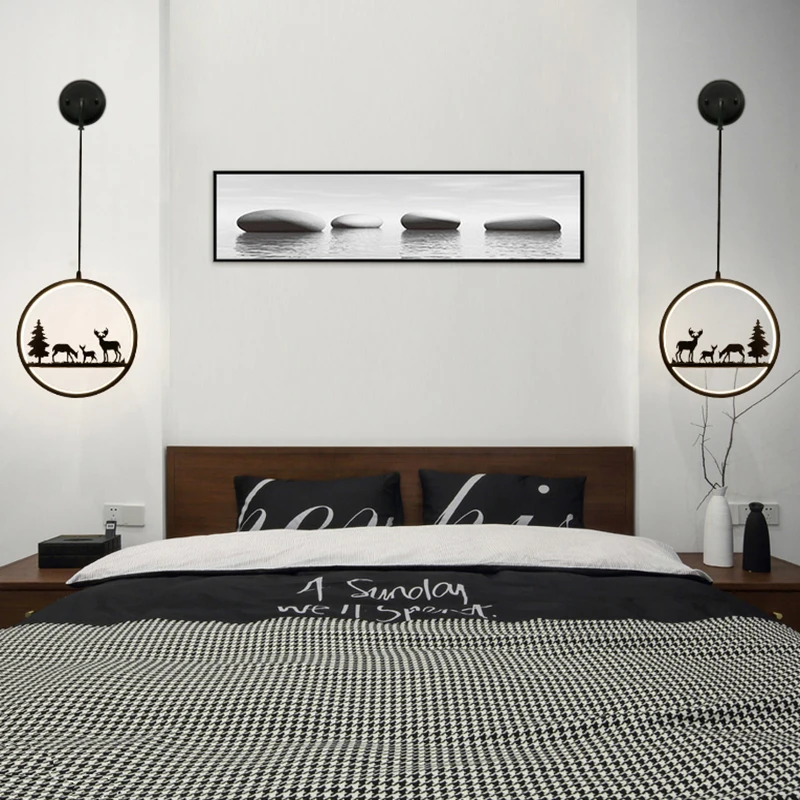 Настенный светильник в скандинавском стиле прикроватный для спальни 220 В диммер