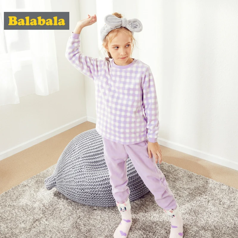 Balabala/комплект из 2 предметов для девочек удобная хлопковая и флисовая Пижама