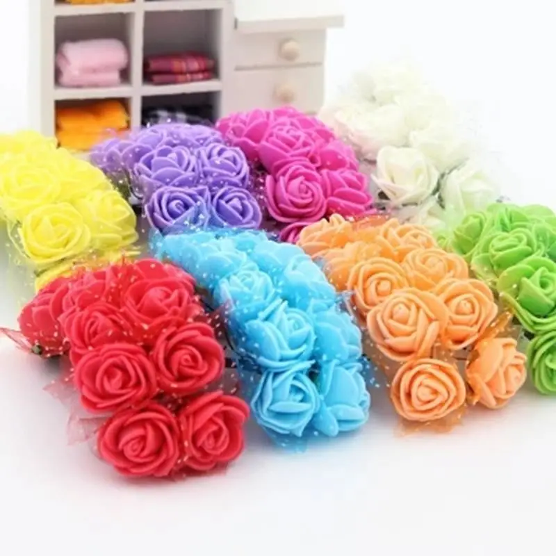 2 шт. см мини пены розы Искусственные цветы Букет Многоцветный и розами для