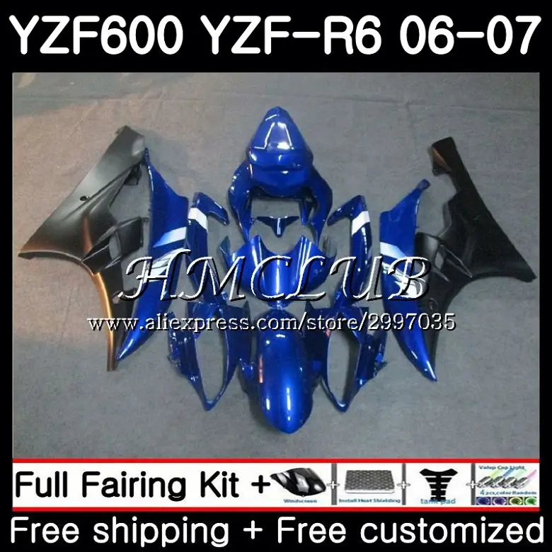 

Body For YAMAHA YZF R 6 YZF 600 Blue black YZF-600 YZF R6 2006 2007 Frame 16HC.14 YZF-R6 06 07 YZF600 YZFR6 06 07 Fairing Kit