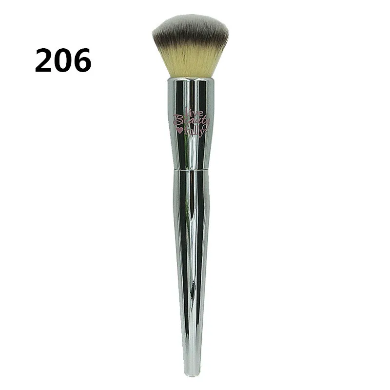 It206 Beauty Cosmetic Silver Хромированная ручка профессиональная кисть для румян пудры