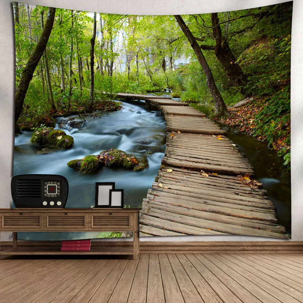 Пейзаж индийский гобелен настенный полиэстер ткань настенные художественные