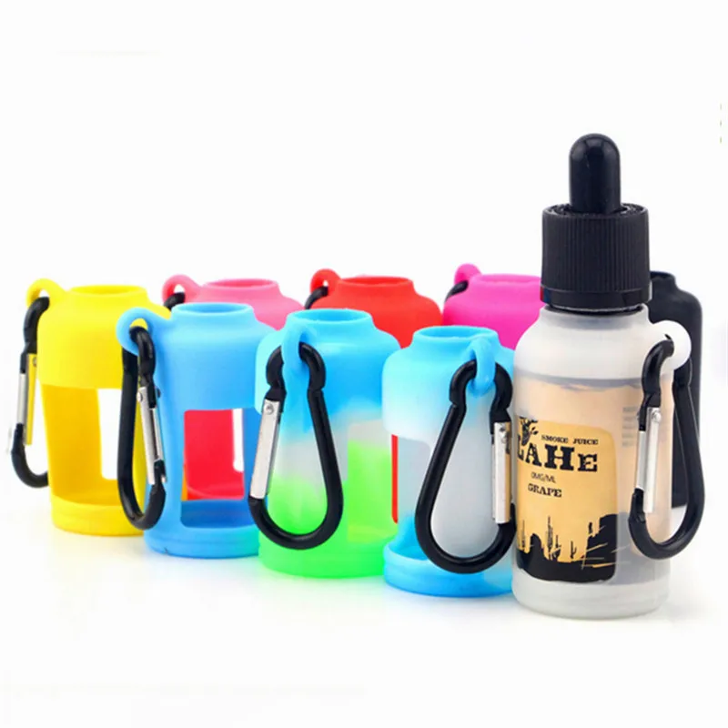 100 шт./лот силиконовый чехол с пряжкой для альпинизма бутылок E Liquid 30 мл мягкий