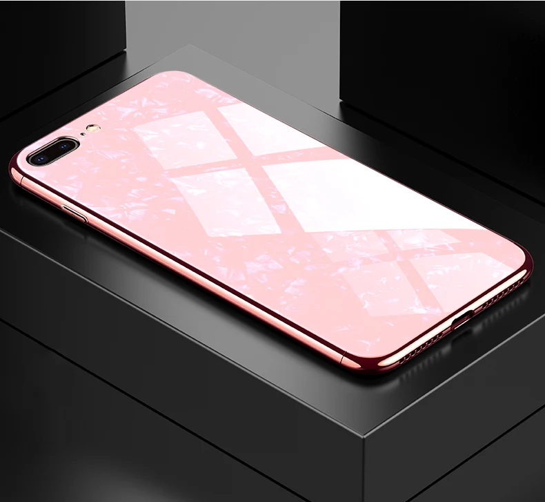 Роскошный чехол из закаленного стекла для iPhone 7 Plus, жесткая задняя крышка, мягкая рамка, противоударный чехол для телефона, чехол для iPhone X 6s Plus, чехол s