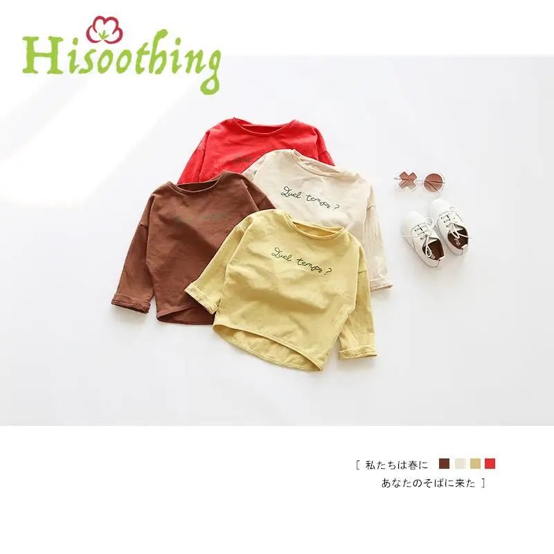 Baby Shirt Long Sleeve Letter Printing Toddler Boys And Girls Irregular Cotton 2018 New Autumn Children's Clothing | Детская одежда