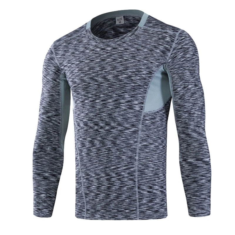 Мужская футболка с длинным рукавом быстросохнущая для бега фитнеса тренажерного