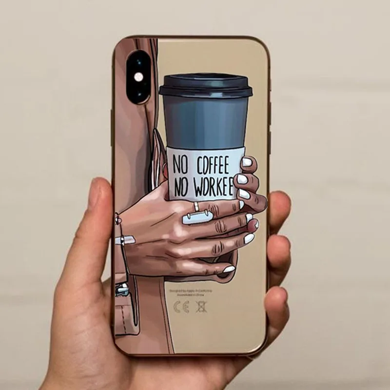 Vogue принцесса девушка мама босс чехол для телефона чехол для apple iPhone 10 X XS MAX XR 5 5S SE 6 6S 7 8 Plus коричневый черный чехол для волос - Цвет: TPU transparent