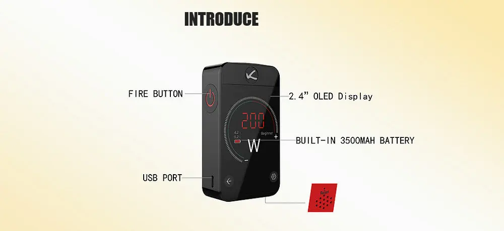 Original Kangertech Pollex Box Mod 230W Kanger Vape Built-in 3500mAh Battery 2.4 inch Touch Screen for RTA Tank |