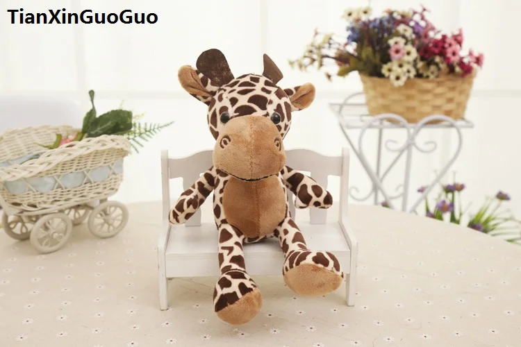 

100% new style about 20cm cartoon jungle giraffe plush toy soft doll baby toy birthday gift w2603