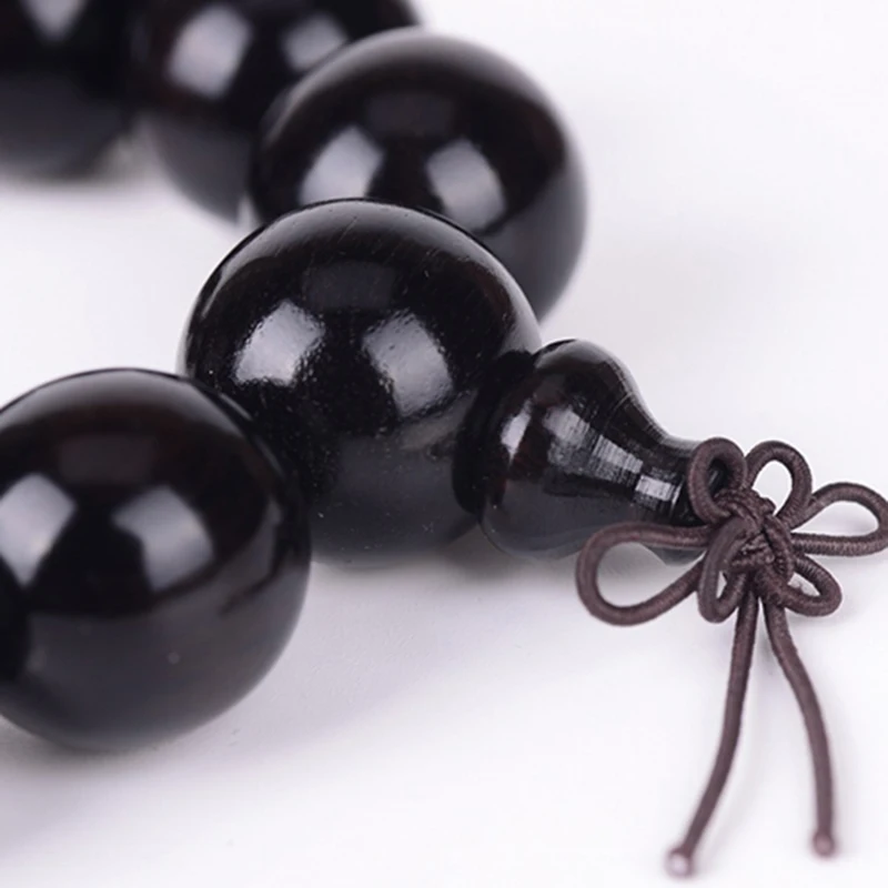 Подлинные деревянные браслеты из черного сандалового дерева бусины Будды