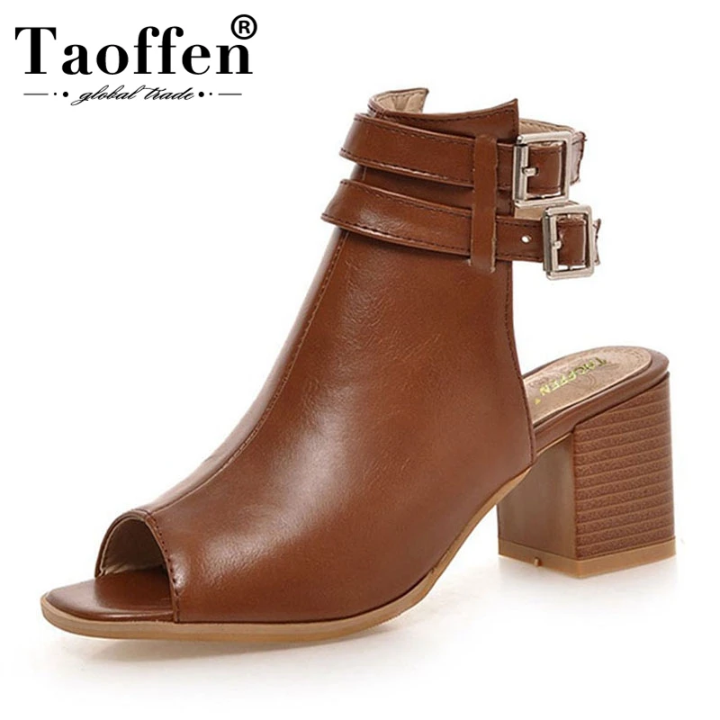TAOFFEN/Большие размеры 34-43 Новые Модные женские сандалии-гладиаторы на квадратном