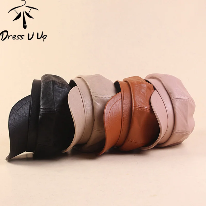 DRESSUUP Кожаная шапка, однотонная весенне-осенняя восьмиугольная кепка, Женский художественный Ретро берет, бейсболка, шапка, чёрный берет Femme