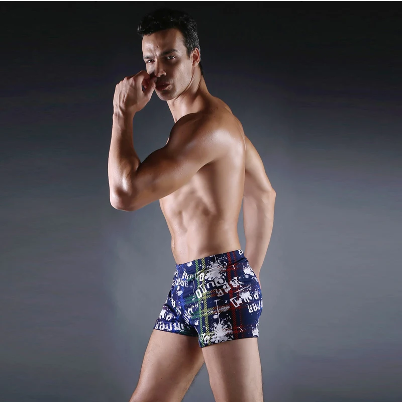 Мужские шорты для плавания с винтажным принтом эластичные и галстуки плюс размер