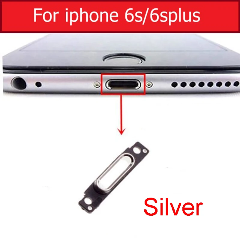 6S 6S Plus Silver Зарядное устройство USB разъем порт металлическая подставка удерживающее кольцо для iPhone 5 5S SE 6S 6 7 8 Plus X зарядный разъем док-станция браслет металлическое кольцо - Цвет: 6S 6S Plus Silver