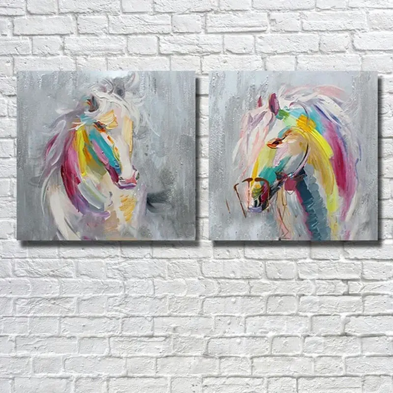Ручная роспись маслом Современная любовь лошади картина на холсте Абстрактная