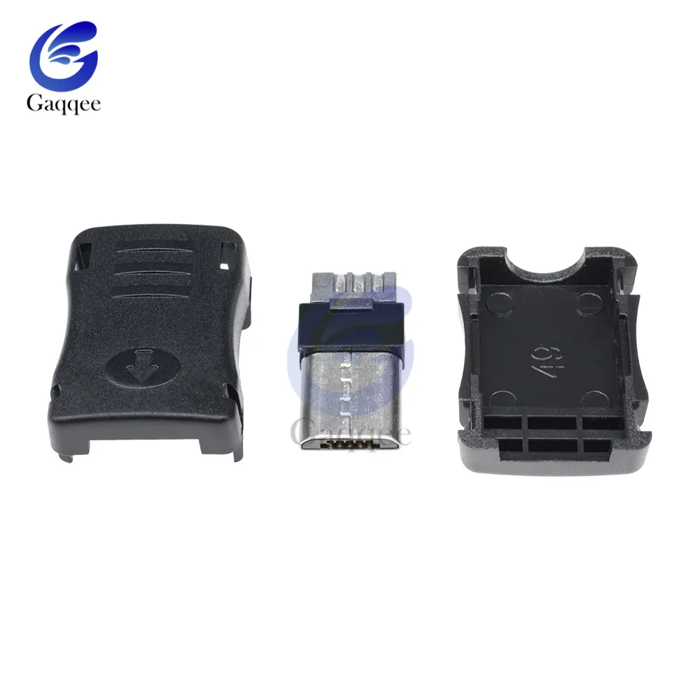 10 шт./лот USB папа 5 Pin с оболочкой пластиковый корпус Micro разъем Jack Tail Phone Plug Sockect