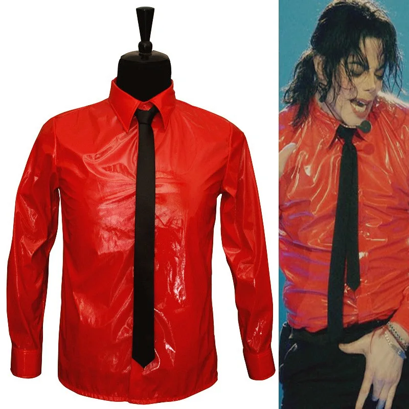 Классический MJ в памяти Майкл Джексон красный лакированная кожа опасный плохой Футболка с принтом джема для вечерние подарок Хэллоуин