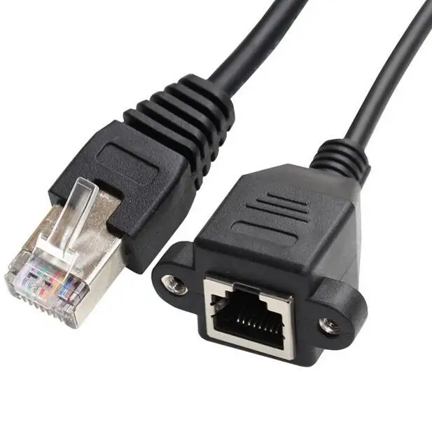 Сетевой Удлинительный кабель RJ45 штекер гнездо крепление на винтовой панели Ethernet