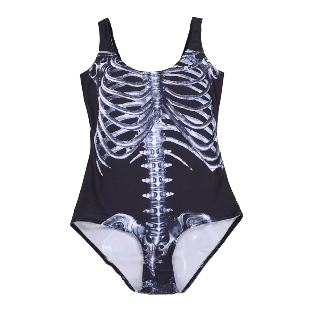 Новый сексуальный летний купальник для девочек с черепом скелетом рентгеновским