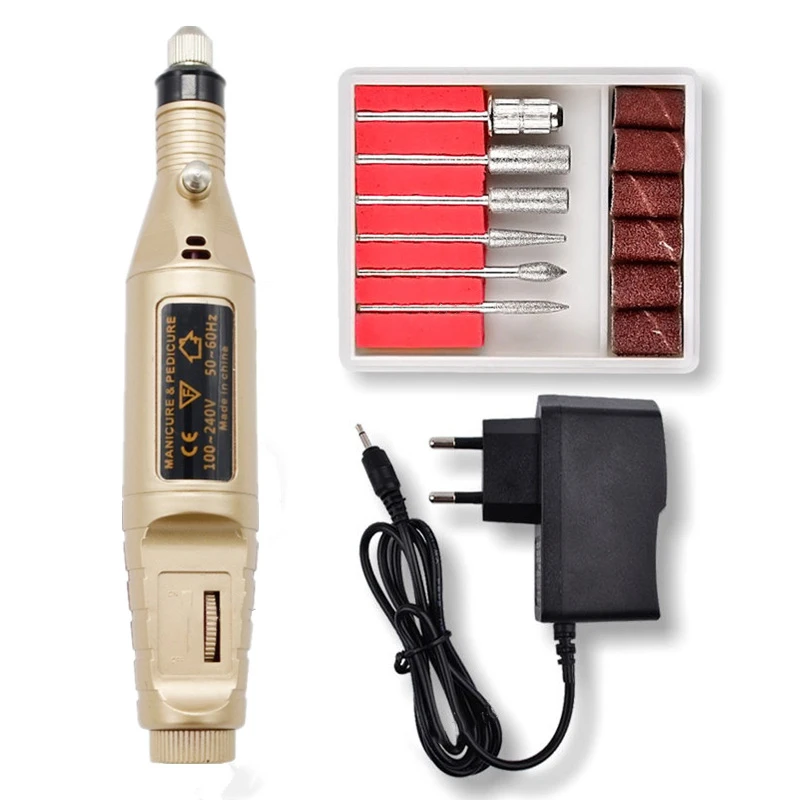 Электрическая машинка для маникюра 1 комплект шлифовальный инструмент полировки