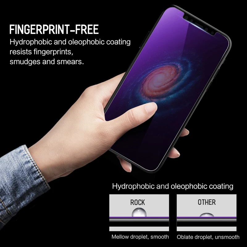 Закаленное стекло ROCK для iPhone X 9H защита экрана с защитой от синего света