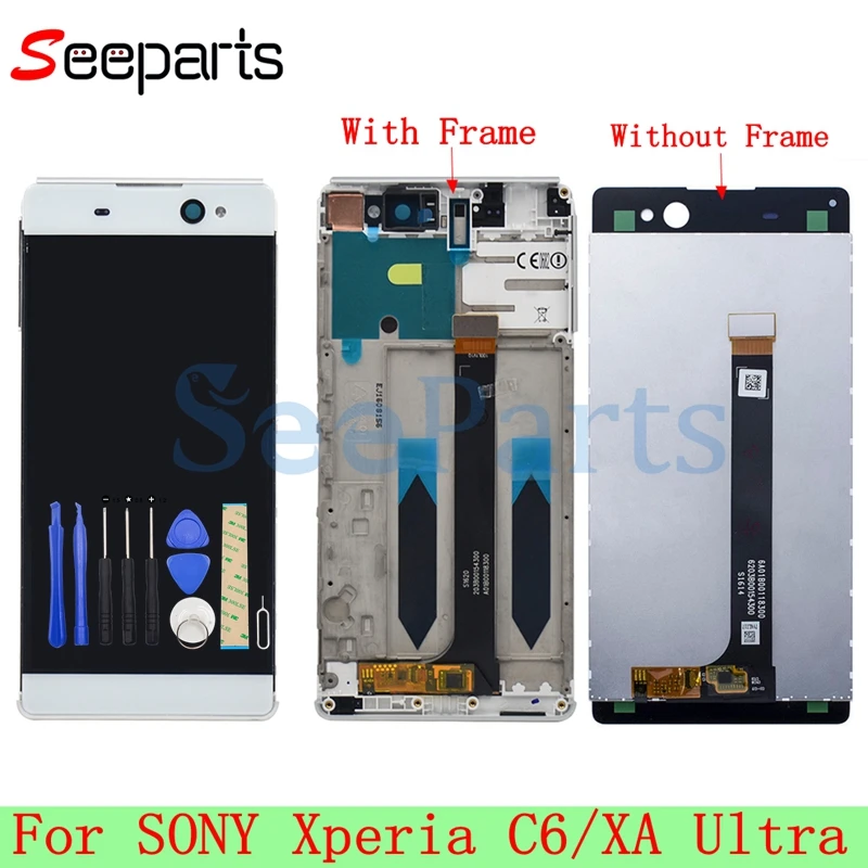 ЖК дисплей C6 для SONY Xperia XA Ultra сменный сенсорный экран с дигитайзером в сборе F3211 F3213