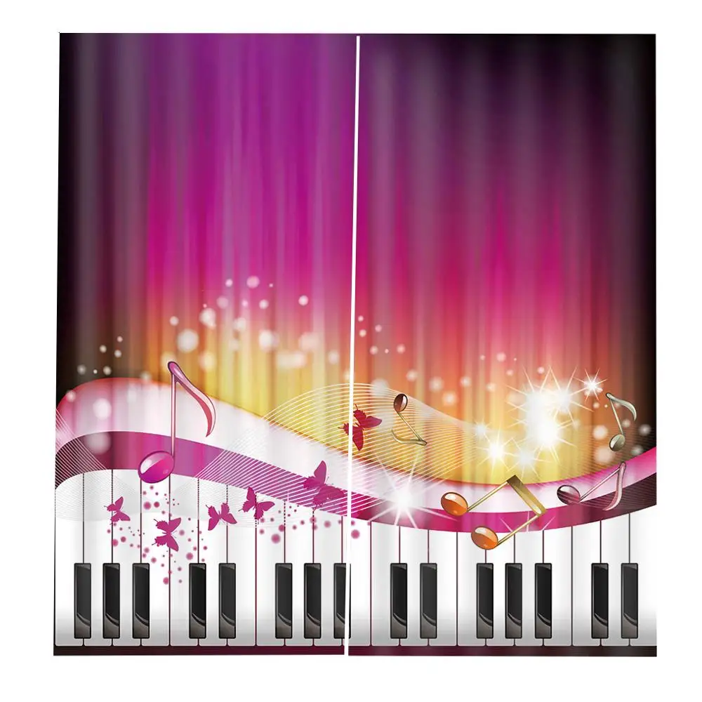 Затемненная занавеска Роскошная 3D для окна гостиная розовая музыка занавески