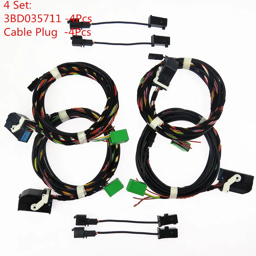 3BD032711-Cable-4Set Scjyrxs Беспроводной Bluetooth микрофон+ жгутовый штепсельный разъем кабеля адаптера набор для Passat B6 Гольф MK5 Scirocco EOS Tiguan 3BD 032 711 - Цвет: 3BD032711-Cable-4Set