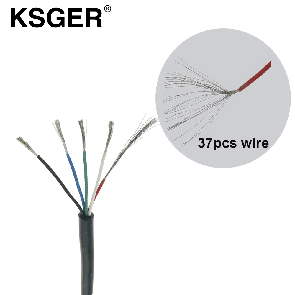: KSGER мягкие 5 сердечник с силиконовой проволоки для T12 STM32 STC OLED Электрический