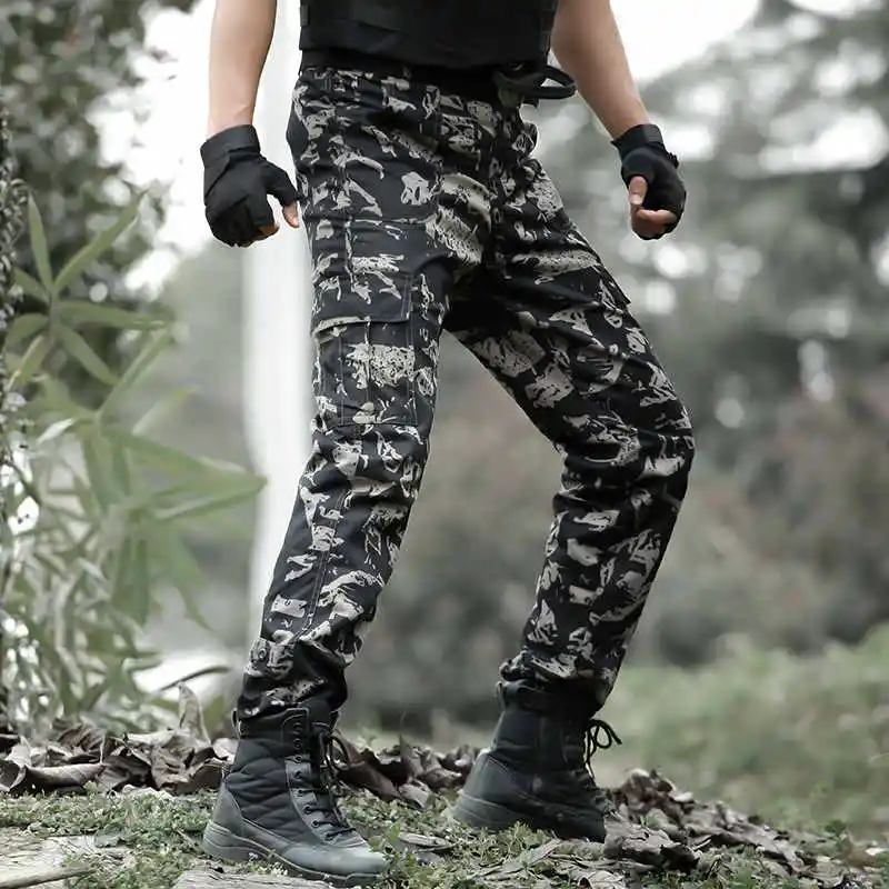 Мужские камуфляжные тактические военные брюки карго Pantalon Homme армейские брюки Охотник спецназ рабочие брюки - Цвет: camo 4