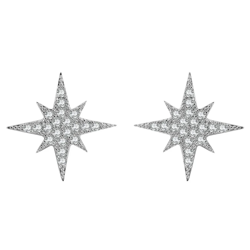 

OMYFUN Stud Earrings Women Fantastic Super Star with Sparkling Crystal CZ Fashion European 925 Sterling Silver Korean Earrings