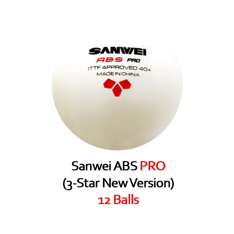 SANWEI ABS PRO 3-Star мяч для настольного тенниса ITTF одобренный материал ABS поли шарики для пинг-понга оптом - Цвет: 12 Balls