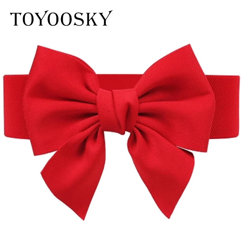 

2020 New Arrival Designer Big Bowknot Luxury Elastic Women Wide Belt Sweet Elegant belts for women Ceinture Femme High Quality