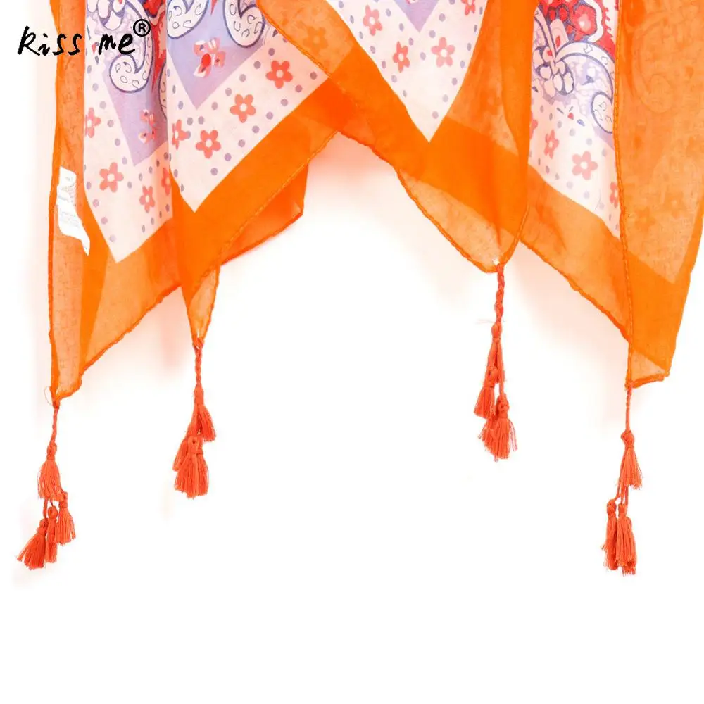 Женский длинный кардиган оранжевый синий с принтом для плавания накидка vestidos