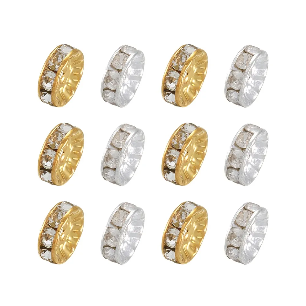 

Brass Rhinestone Spacer Beads Mixed Color DIY Necklace Bracelets Findings Accessories Spacer beads 20pc/set