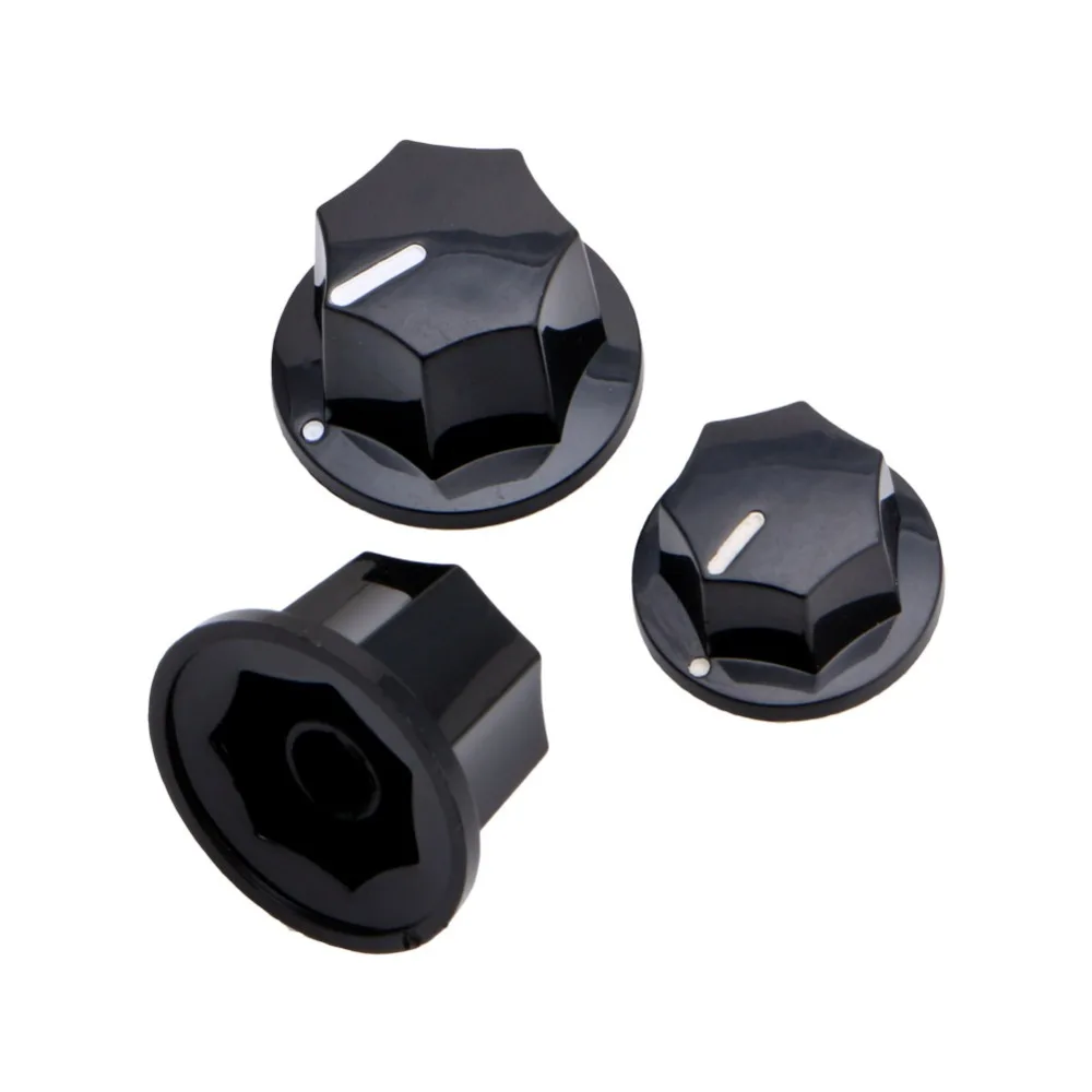 Аксессуары для гитары 3 шт. ручки регулировки громкости звука Plasti Черный