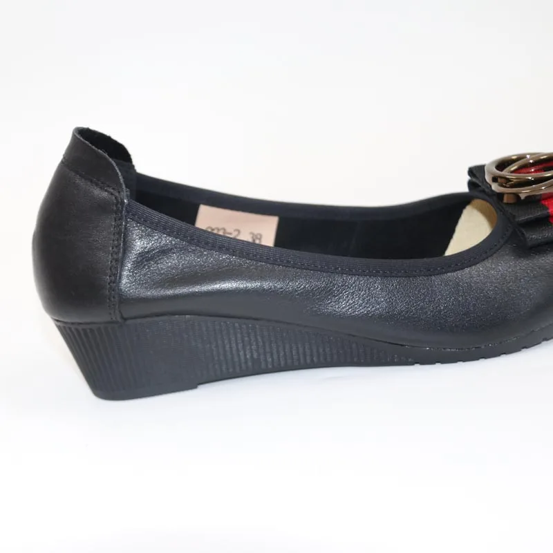 New cowhide bow tie comfortable hop and women's shoesLeather shoesHigh-quality shoes with sloping heelsLeather working s | Обувь