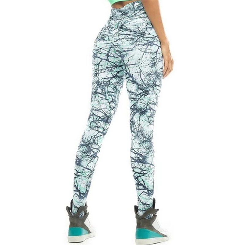 Женские брюки с высокой талией Для Йоги модные леггинсы ацтекские круглые Омбре