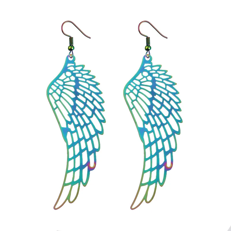 BOEYCJR Trendy Hollow Wing Metal Hook Earrings Handmade Tassel Fashion Jewelry Novel Party Drop for Women 2018 | Украшения и