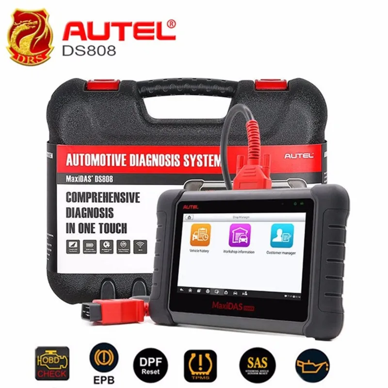 Autel MaxiDAS DS808 OBD2 Диагностический Сканер Полная система автомобильный диагностический инструмент с ключом Программирование ECU кодирование бесплатное обновление