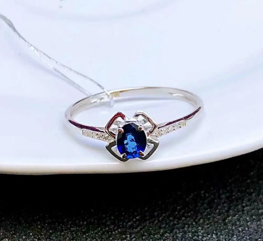 

2019 Hot Sale New Wedding Women Casual/sporty j3.54.50l 18k real Sapphire Ring Natural Jewelry Fashion Gift Cute Beautiful Style