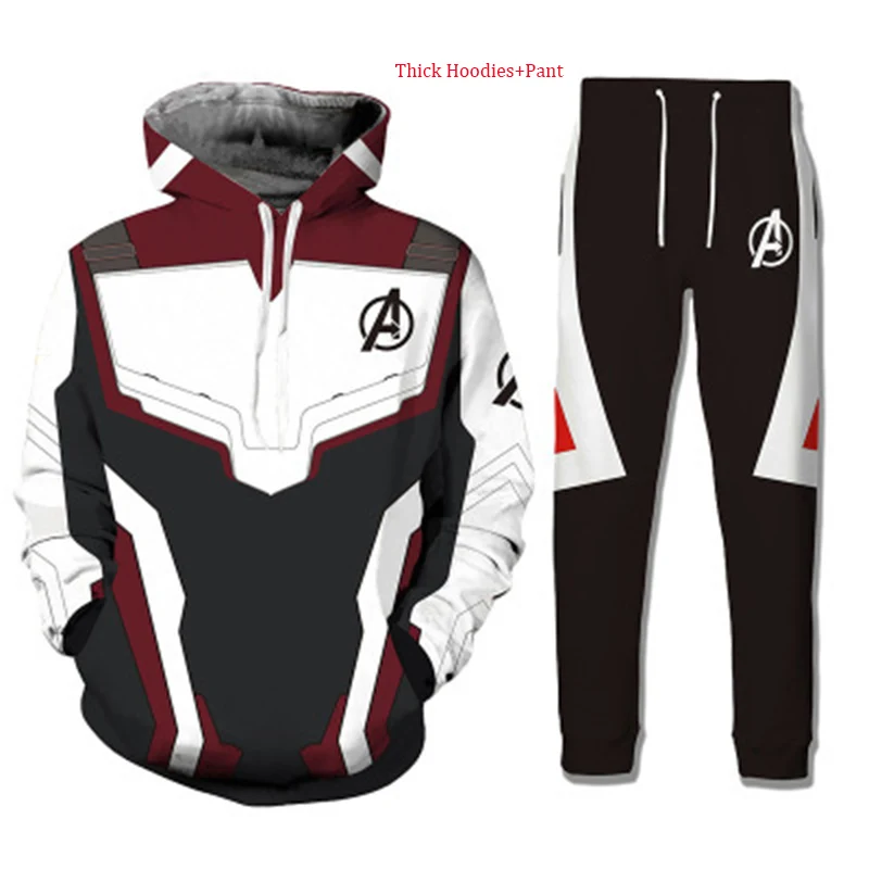 Костюм для косплея взрослого Avengers Endgame Hoodie Coat Pant Quantum Realm Superhero Suit Advaced Tech Tony Stark.