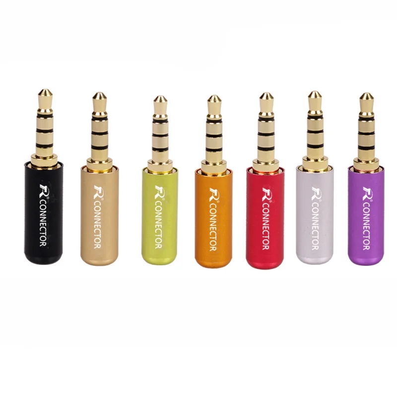Mixed Colors 10 шт./лот мини-джек 3,5 мм 4 полюса штекер Алюминий оболочки стерео 4Pin 3,5 Jack разъем провода перелетов! Наушники-затычки - Цвет: Mixed Colors
