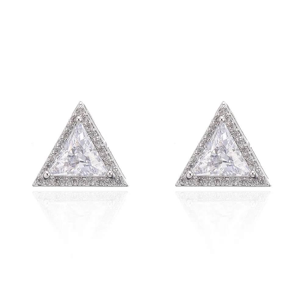 Женские Геометрические серьги в Корейском стиле золотые простые с кубическим