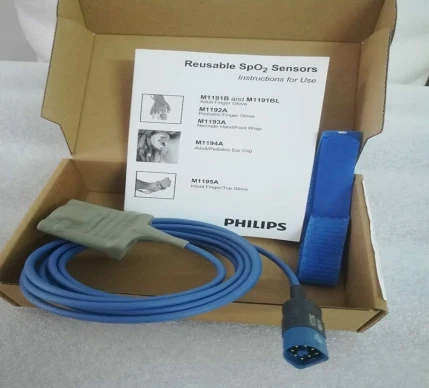 Оригинальный Новый многоразовый импульсный кислородный датчик SpO2 для Philips M1191BL