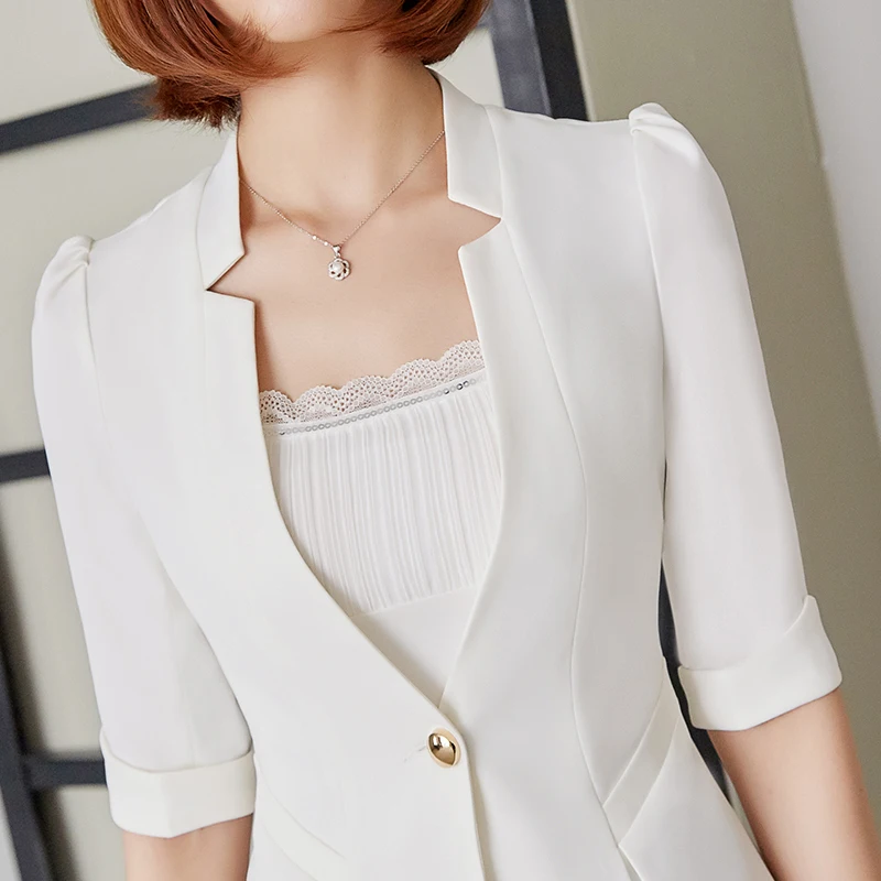 Женский блейзер на одной пуговице элегантный офисный пиджак для работы