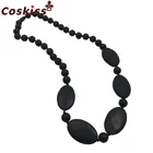 Черное Силиконовое ожерелье для прорезывания зубов для мамы, для износа, электронная книга, не содержит Бисфенол А